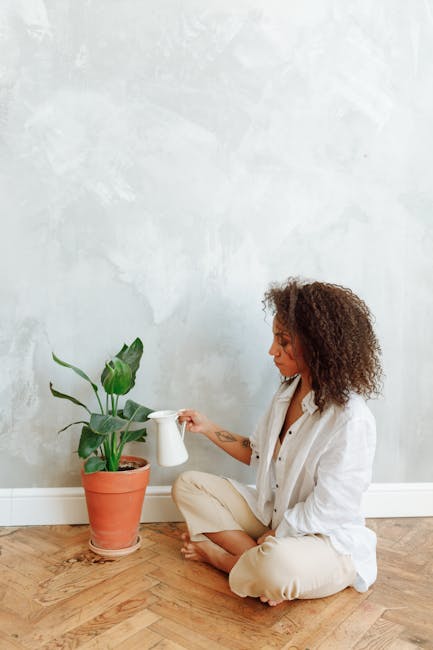 Person doing a gentle side stretch in a cozy home environment